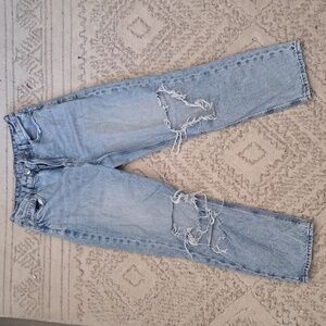 AE Ripped Mom Straight Leg jeans